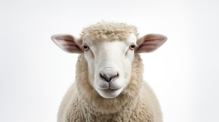 cream sheep on white