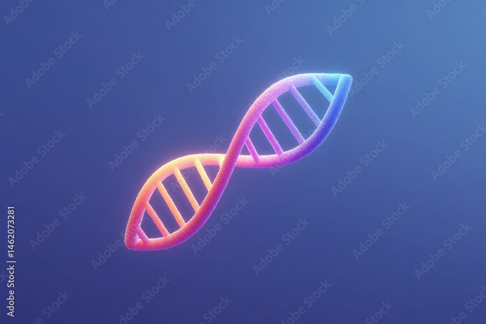 Poster show minimalist image of dna helix with vibrant neon colors against solid background symbolizing bio
