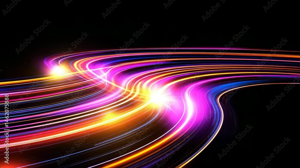 Aufkleber vibrant light trails in abstract colorful background displaying motion