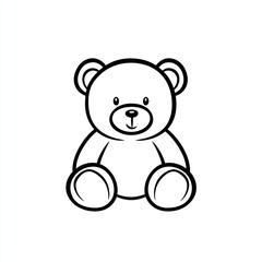 Obraz premium Simple black and white teddy bear illustration