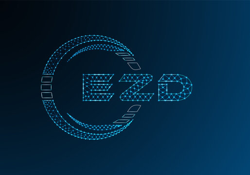 EZD low poly letter logo vector design. EZD lower poly logo design. Low poly logo.