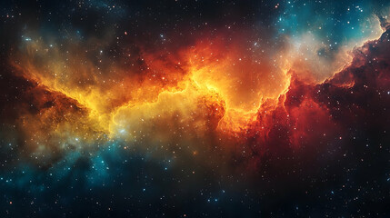 Obraz premium Colorful celestial nebulae in deep space.