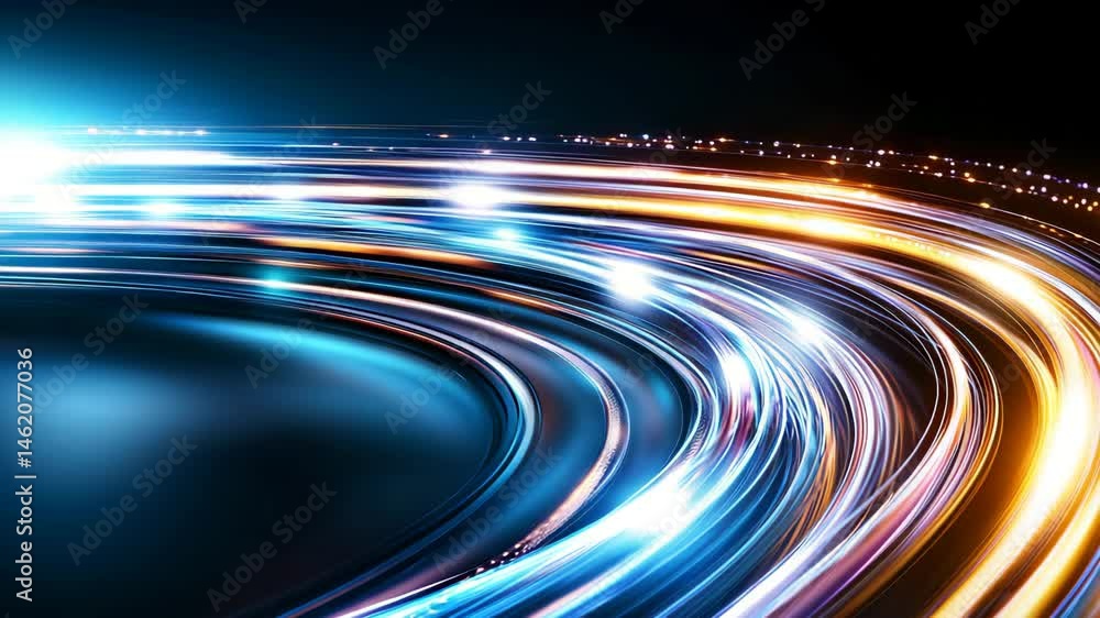 Aufkleber colorful light trails in a dark background creating a motion effect