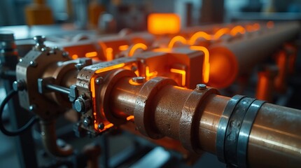 Naklejka premium Giant Futuristic Engine with Rotating Turbines