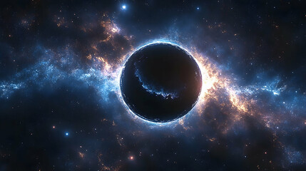 Fototapeta premium Cosmic entity surrounded by swirling nebulae.