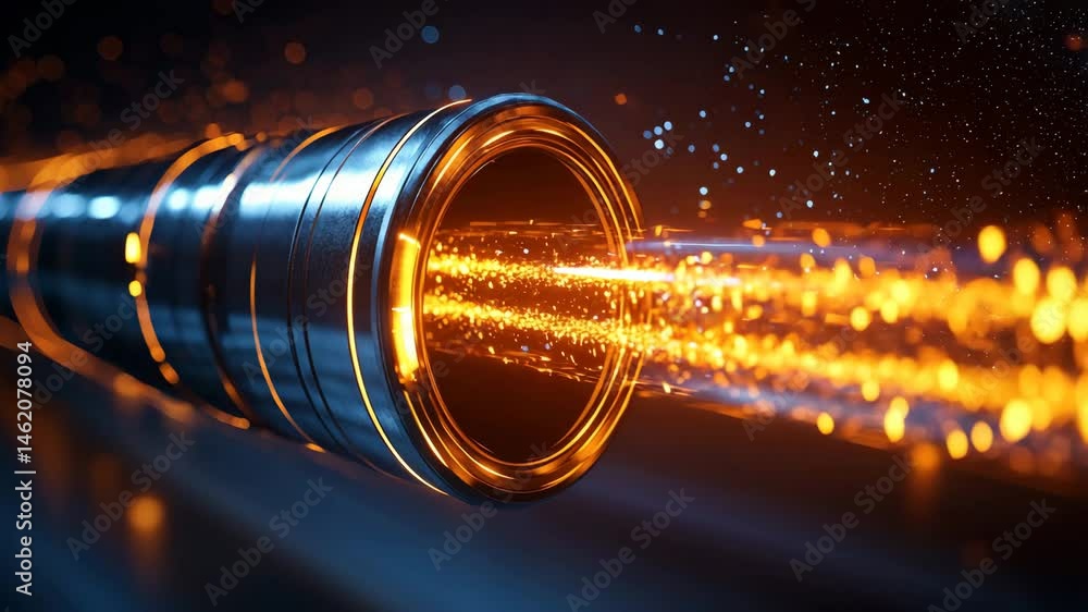 Poster dynamic energy flow through a futuristic circular portal design