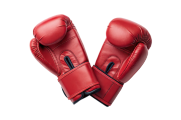 Red Boxing Gloves Isolated on a White Background for Sports Use