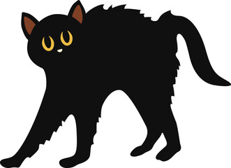 Black Cat Halloween Illustration