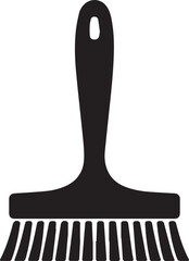 Floor Brush Silhouette | Black Vector Illustration