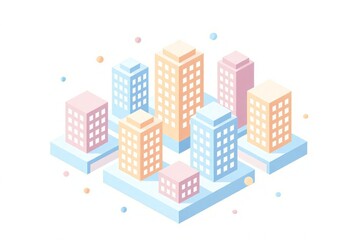 Obraz premium vector illustration of city