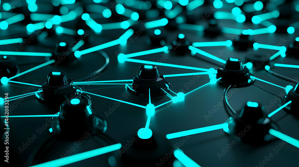 Poster abstract network connection technology background