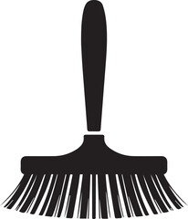 Floor Brush Silhouette | Black Vector Illustration