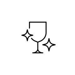 Clean glass. Washing the dishes linear icon. Line customizable illustration. Contour symbol. Vector isolated outline drawing. Editable stroke