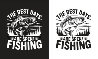 Fototapeta premium Fishing T-shirt Design