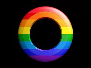 Animated LGBT Pride Rainbow Circle on Black Background - Stock Photo
