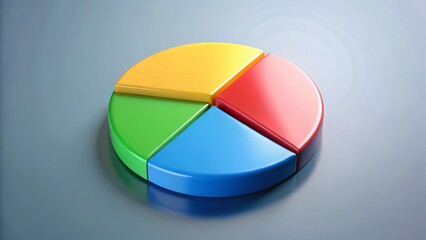 Fototapeta premium Animated Pie Chart Showing 45% Progress, Data Visualization, Business Growth, Statistics
