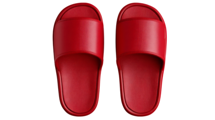 a pair of red sandals   isolated on transparent background	
