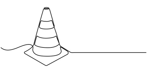 continuous line vector illustration design
traffic cone, one line continuous drawing traffic cone, Road cone line continuous drawing vector. One line Road cone vector background. Road cone icon. 