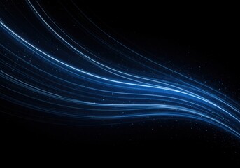 Fototapeta premium Glowing blue light trails abstract art