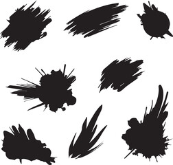 black brush strock set