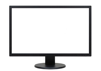 Fototapeta premium A flat screen monitor with blank screen isolated on white background