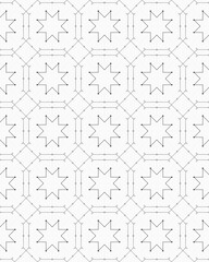 Seamless Geometric Star Pattern in Black and White