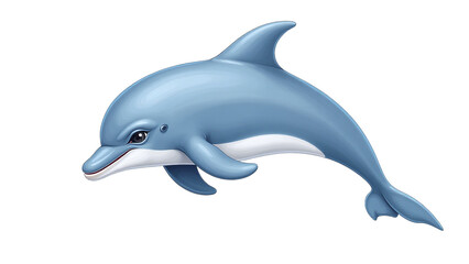 Obraz premium Vibrant blue dolphin jumping out of water, dynamic aquatic scene for marketing campaigns, website hero image, or corporate presentation backdrop with copy space for text