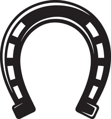 Horseshoe Silhouette in Black | Good Luck Symbol Vector Illustration