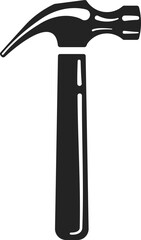 Simple black hammer icon isolated on white. Symbol of construction, repair, industry, and DIY. Versatile graphic for websites, apps, and designs.