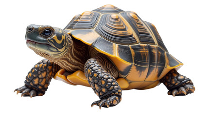 Fototapeta premium Detailed turtle wildlife portrait, natural reptile close up, patterned shell texture, exotic animal nature study