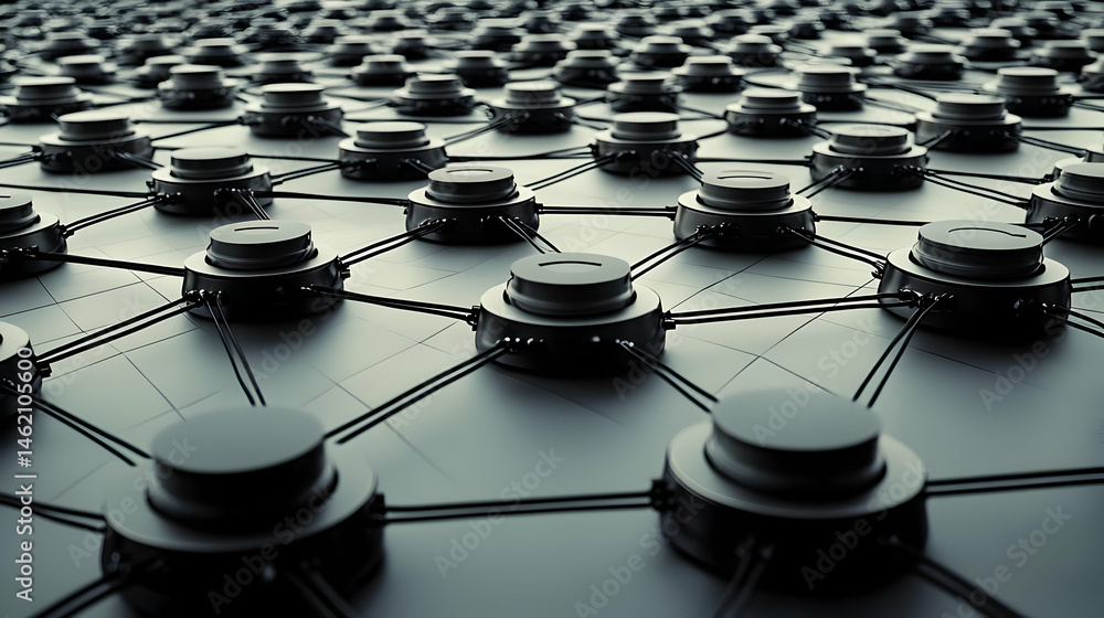 Poster abstract geometric pattern technology network design