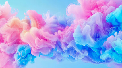 Obraz premium Chromatic Harmony: A Fluid Dance of Pink and Blue Ink