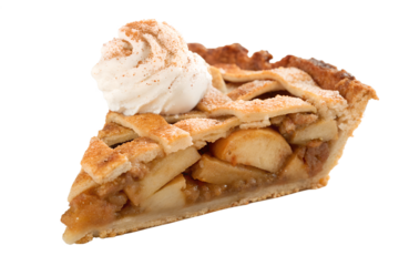 Piece of tasty apple pie on Transparent background