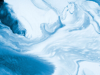 Blue wave, abstract creative hand painted background, marble texture