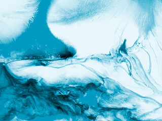 Creative blue abstract hand painted background.