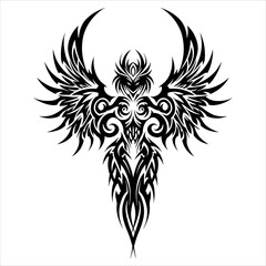 Tribal Phoenix Tattoo Design Fierce Wings and Intricate Details