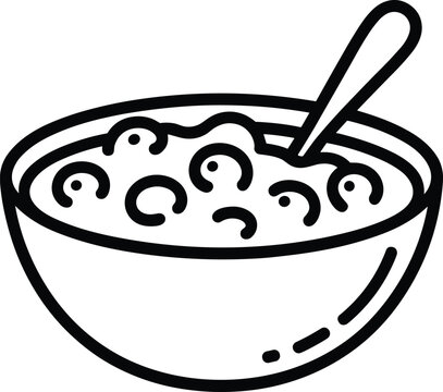 recommend clip art: Cranberry Sauce with Spoon Line Art Vector – Thanksgiving Food Outline Illustration