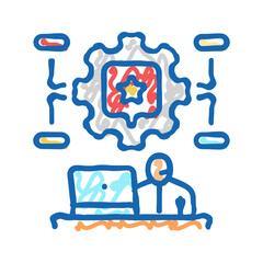 coordination event agency icon doodle illustration