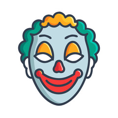 Obraz premium Colorful clown mask design showcasing vibrant details and playful expressions for festive occasions and events
