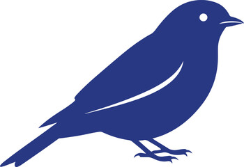 Blue bird. blue bird on a branch vector illustration on white background. 