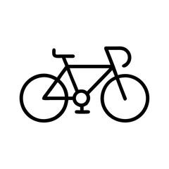 Obraz premium Bicycle outlined in black against a white background showcasing minimalist design and simple geometry of a cycling vehicle