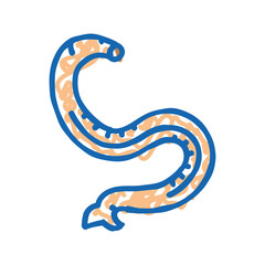 hookworm parasite icon doodle illustration