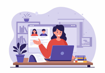 Online Job Interview Presentation By a Woman in Office