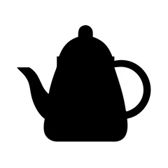 Obraz premium Silhouette of a traditional teapot in a minimalist style against a plain background showcasing its elegant design