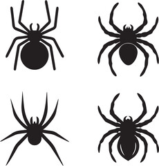 vector illustration of a spider, spider silhouette vector icon, spider vector illustration
