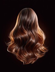 Fototapeta premium Hair care Elegant hair oil and smooth hair strands professionally arranged with precise lighting on textures and hair flow.