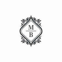 MB Initials Wedding Logo Vector Art  Icons  and Graphics