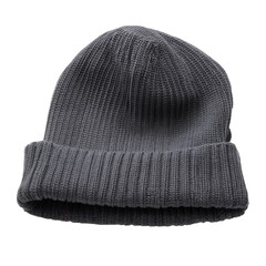 A stylish and warm dark gray beanie hat, perfect for cold weather or fashion