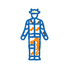 manga cosplay male icon doodle illustration