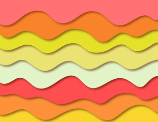 Soft color curvy line paper cut out style background. Prefect for use as summer wallpaper or backdrop.